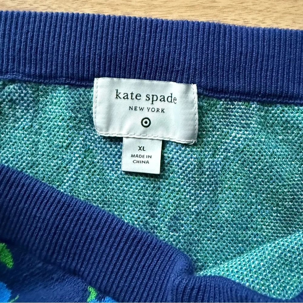 Kate‎ Spade Blue and Green Floral Pencil Skirt - Picture 4 of 5